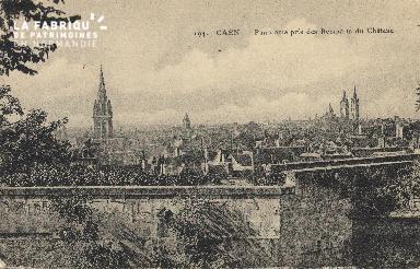 cl 01 077 Caen-panorama prise des rampards du château
