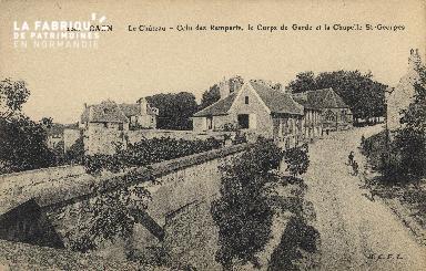 cl 01 125 Caen- le château coin des remparts, le corp de garde et la c