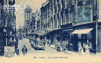 cl 03 087 Caen - La rue et église St-Jean