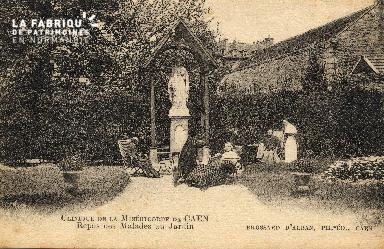cl 03 177 Caen - clinique de la miséricorde- repos des malade au jardi