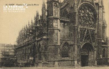 Cl 04 057 Caen- Façade de l'église St-Pierre