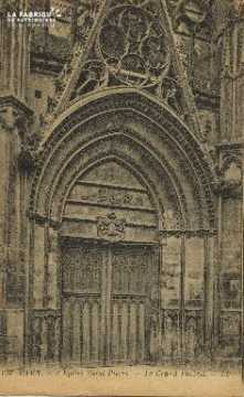 Cl 04 068 Caen- l'église St-Pierre - Le grand portail