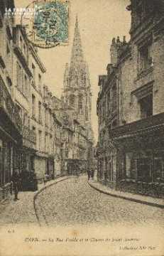 Cl 05 218 Caen- La Rue Froide et le Clocher de Saint-Sauveur