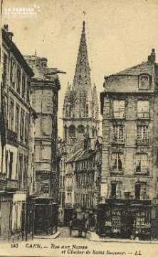 Cl 05 221 Caen- Rue aux Namps et le Clocher de Saint-Sauveur