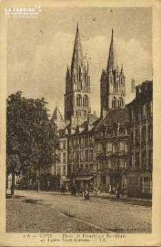 Cl 06 186 Caen-Place de l'ancienne boucherie et église St Etienne
