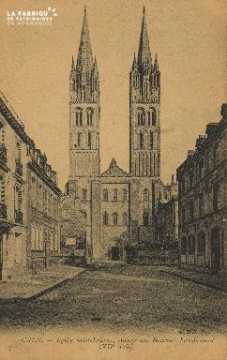 Cl 06 313 Caen-Eglise St Etienne, abbaye aux hommes-Façade avant
