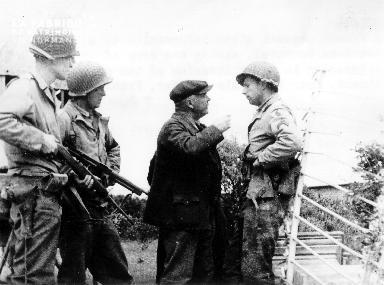 Discussion entre un soldat américain et Fernand Leterrier