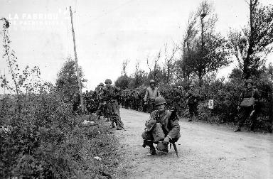 Soldats américains dans le secteur Utah Beach