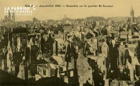 Caen Juin,Juillet 1944- Ensemble sur le quartier Singer