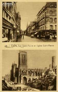 Caen Rue et église St-Pierre