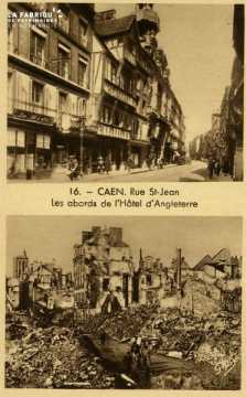 Caen Rue St-jean, les abords de l'Hotel d'Angleterre
