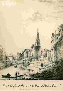 Saint Pierre.""Vue de l'église..et de la Tour Saint Malo, à CaenBMC