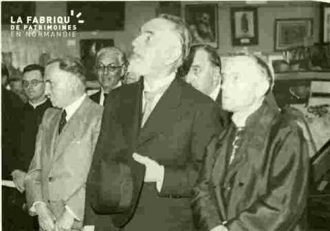 Inauguration de l'Expo, Mgr Picaud, MM Besnier, Lenoir