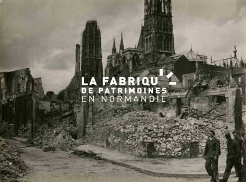 Cathédrale Notre de Rouen après l'incendie de juin 1940